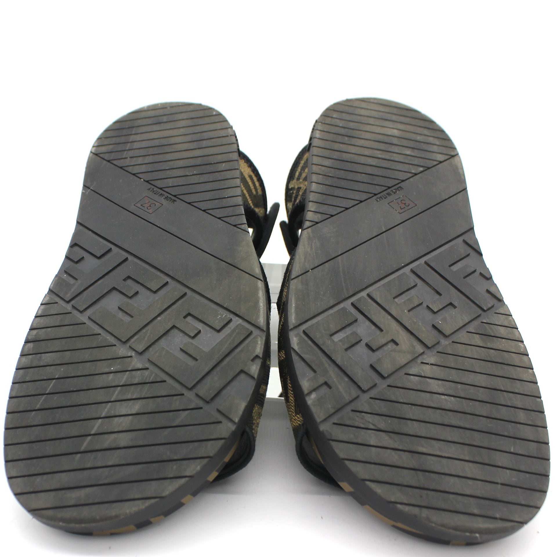 Shop Fendi Denim Logo Slide Sandals | Saks Fifth Avenue